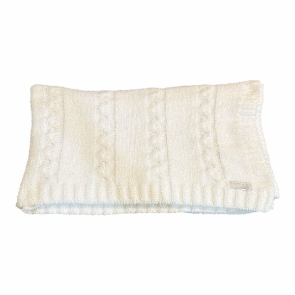 Barefoot Dreams Cozy Lite Cable Knit Chenille Throw Blanket 50” X 58” Cream - Picture 1 of 5